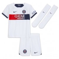 Camiseta Paris Saint-Germain Manuel Ugarte #4 Segunda Equipación Replica 2023-24 para niños mangas cortas (+ Pantalones cortos)